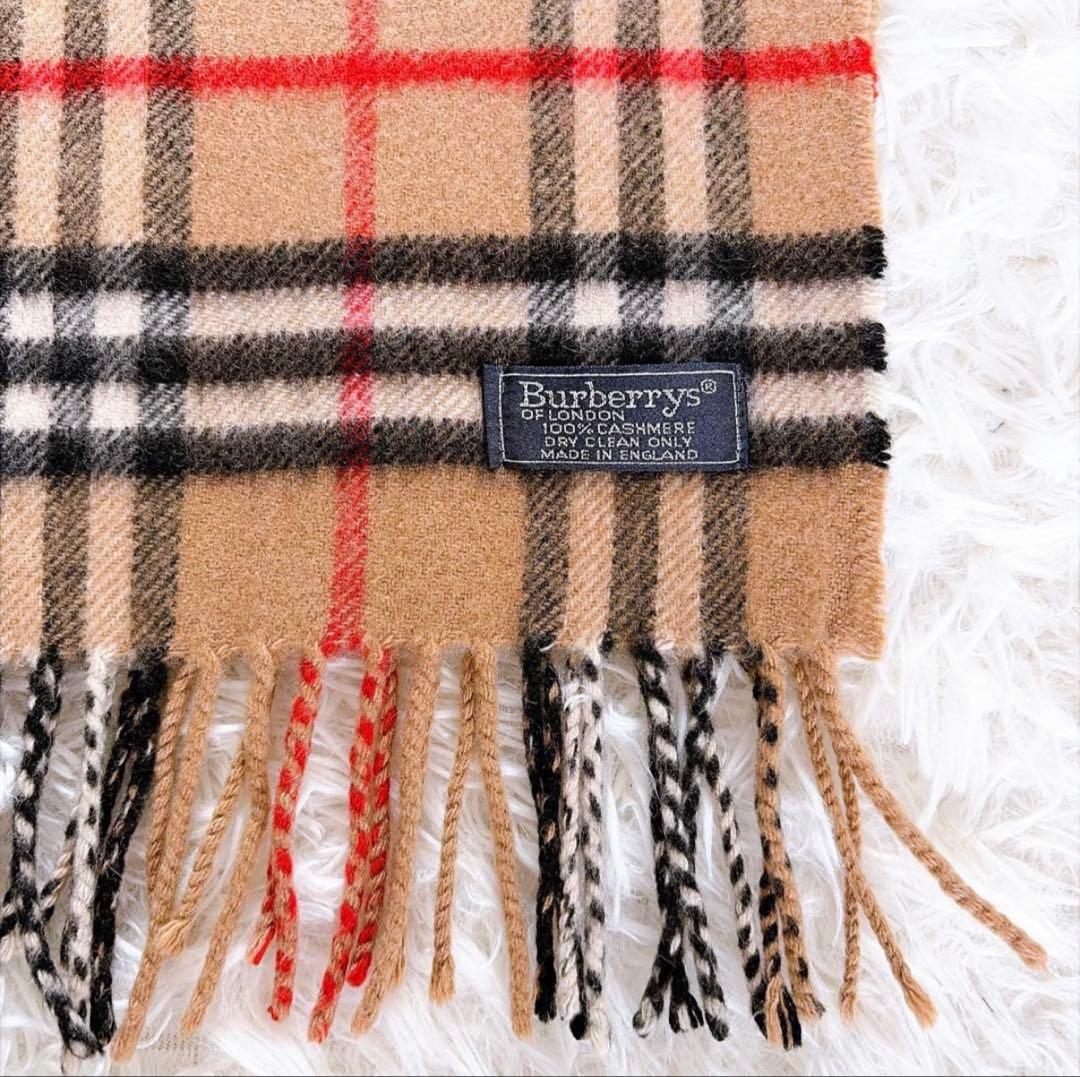 バーバリー　Burberry マフラー　チェック柄　カシミア100