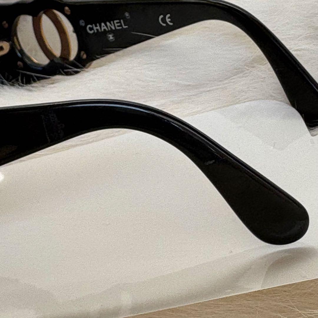 CHANEL シャネル ブラック ゴールドロゴ ココマーク フルリム サングラス