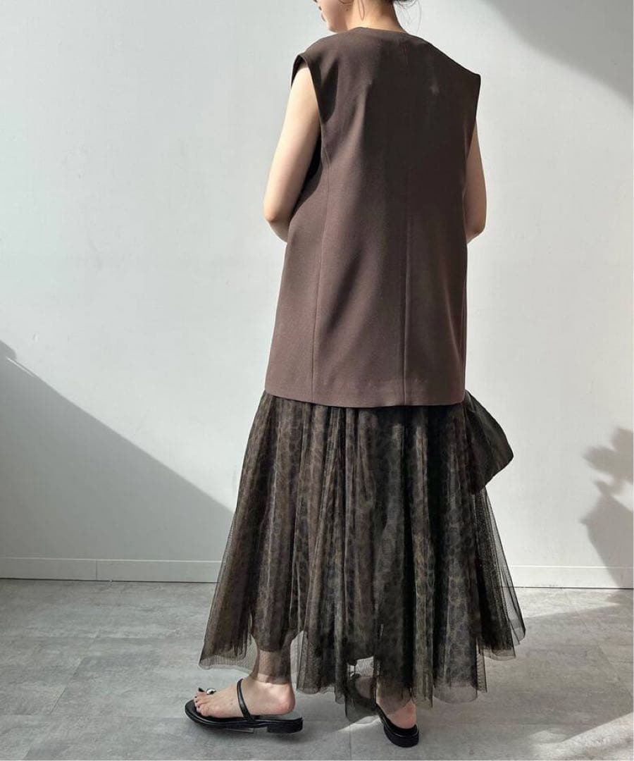 Spick and Span レオパードプリントチュールスカート　新品