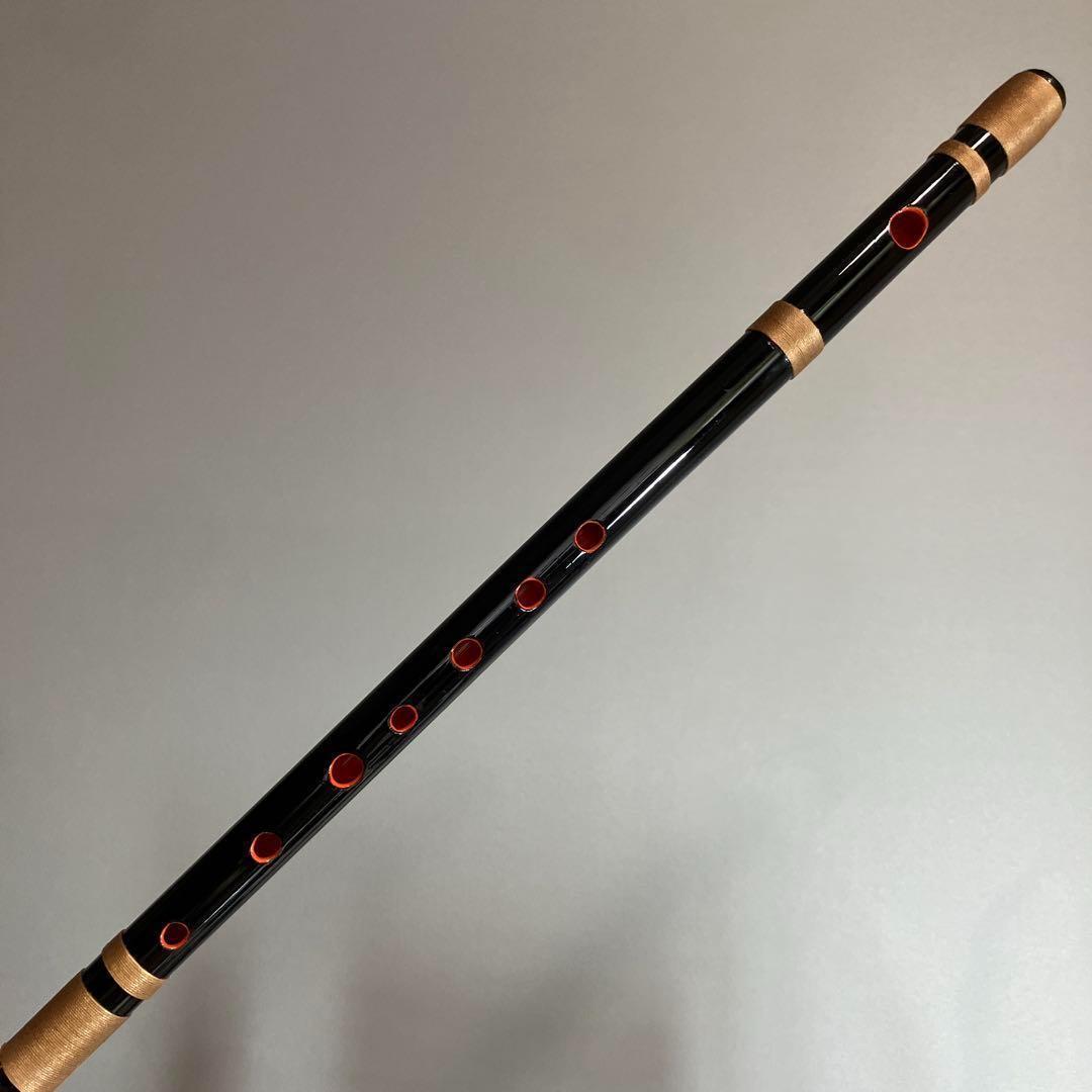篠笛七本調子 B菅　ドレミ調　MR7-94 天地糸巻西洋音階 竹笛 和楽器 黒塗