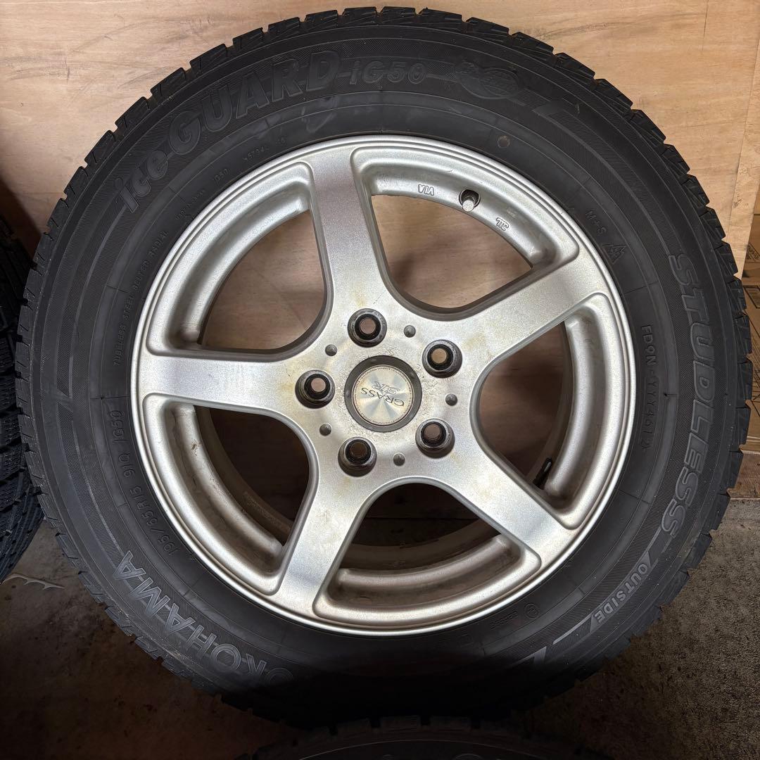 195/65R15 6J インセット53 アルミホイールセットおまけスタッドレス