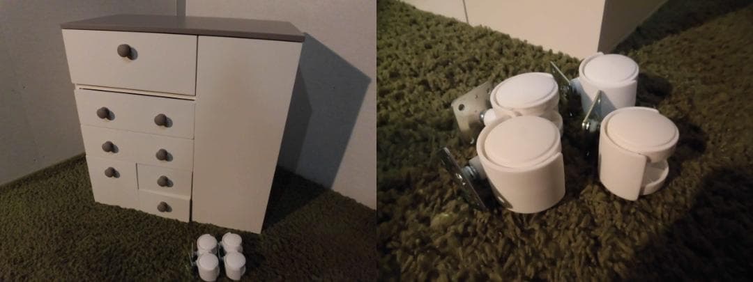 送料無料アウトレット【展示品・新品】★ 多収納 コスメドレッサーワゴン★ツートン