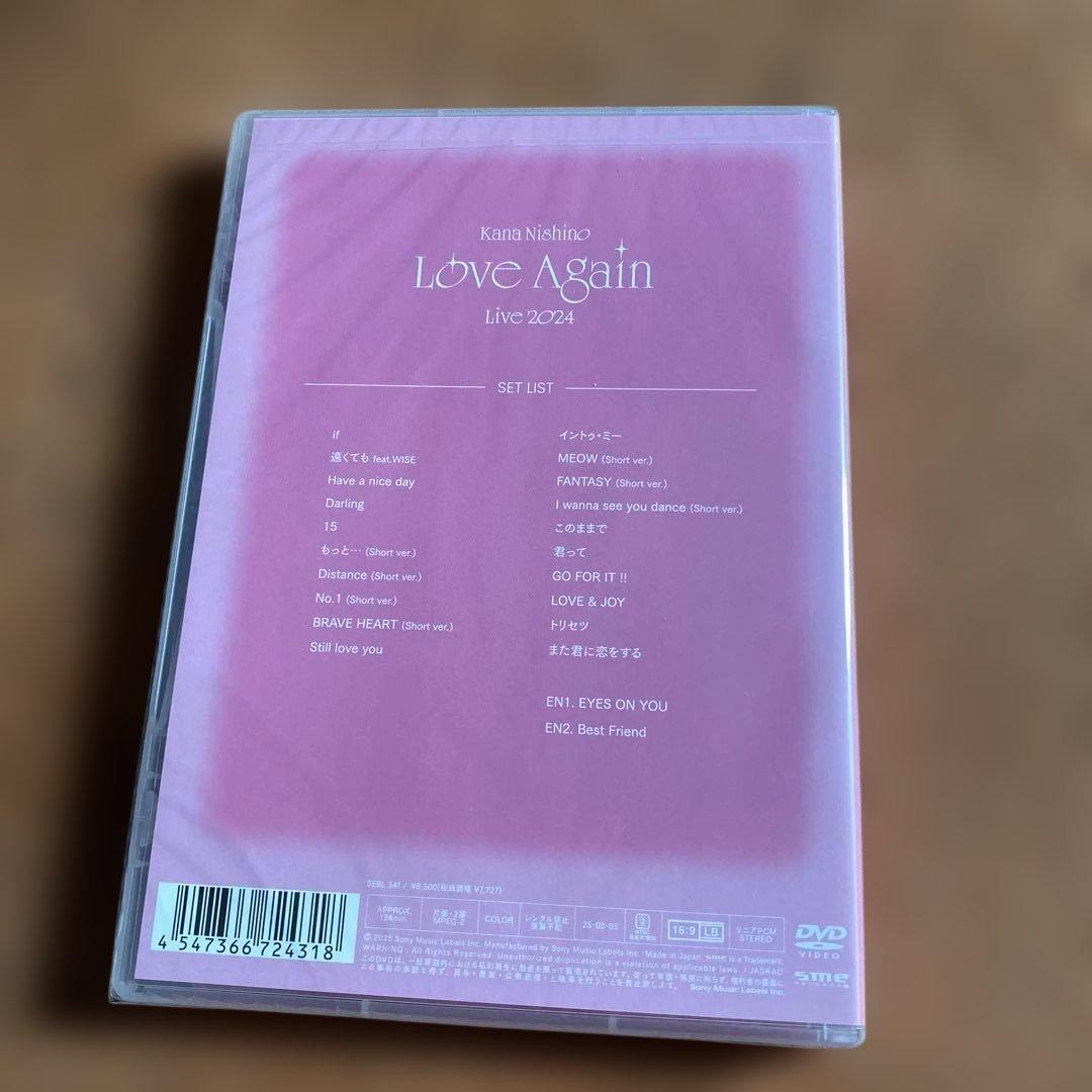 西野カナ　2024 Love Again コンサート　ライブ　DVD 通常　初回