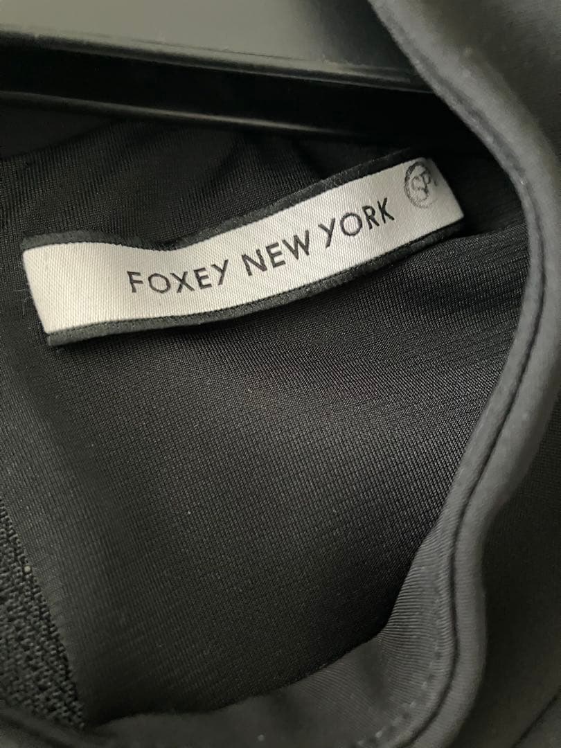 フォクシー　ワンピース 七分袖　40 ブラック　FOXEY