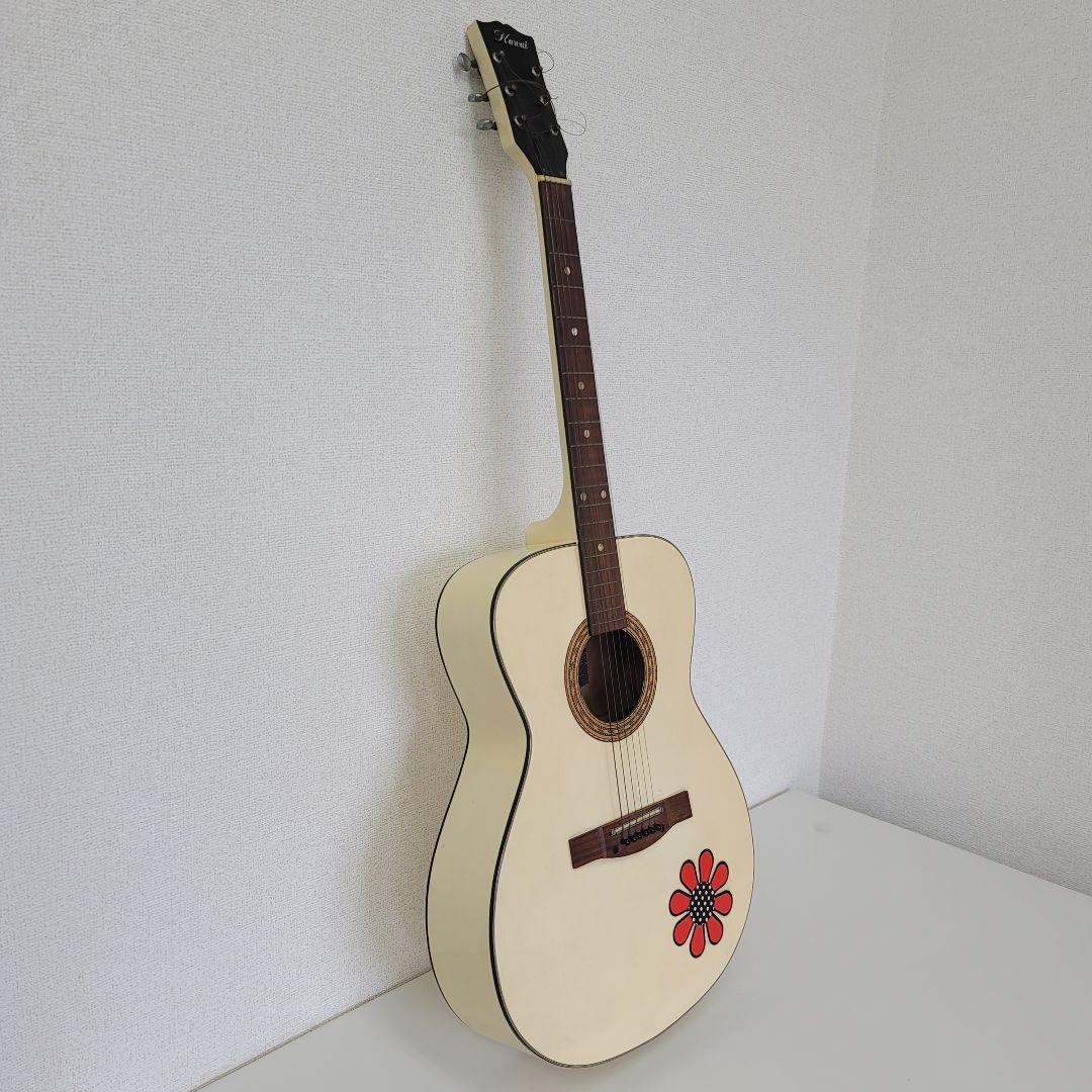 Kawai 河合楽器 アコースティックギター アイボリー 花デザイン