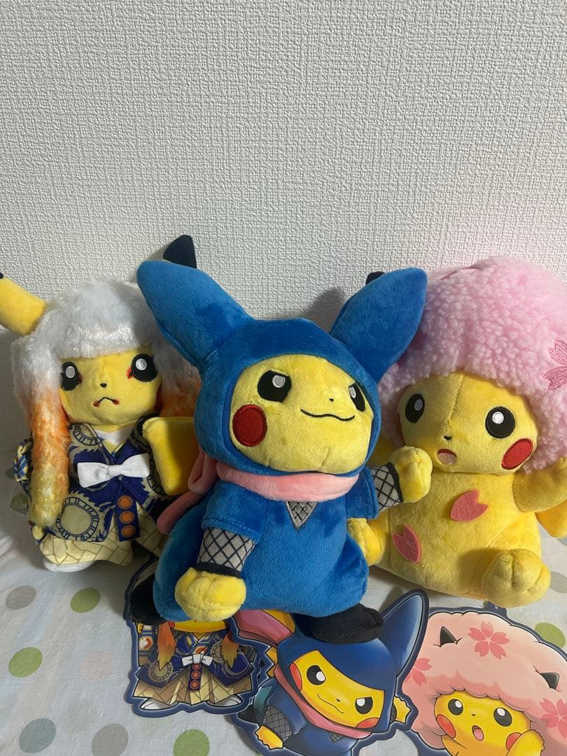 ピカチュウ ポケモンセンタートウキョーDX限定 桜アフロ 歌舞伎風 忍者 3点