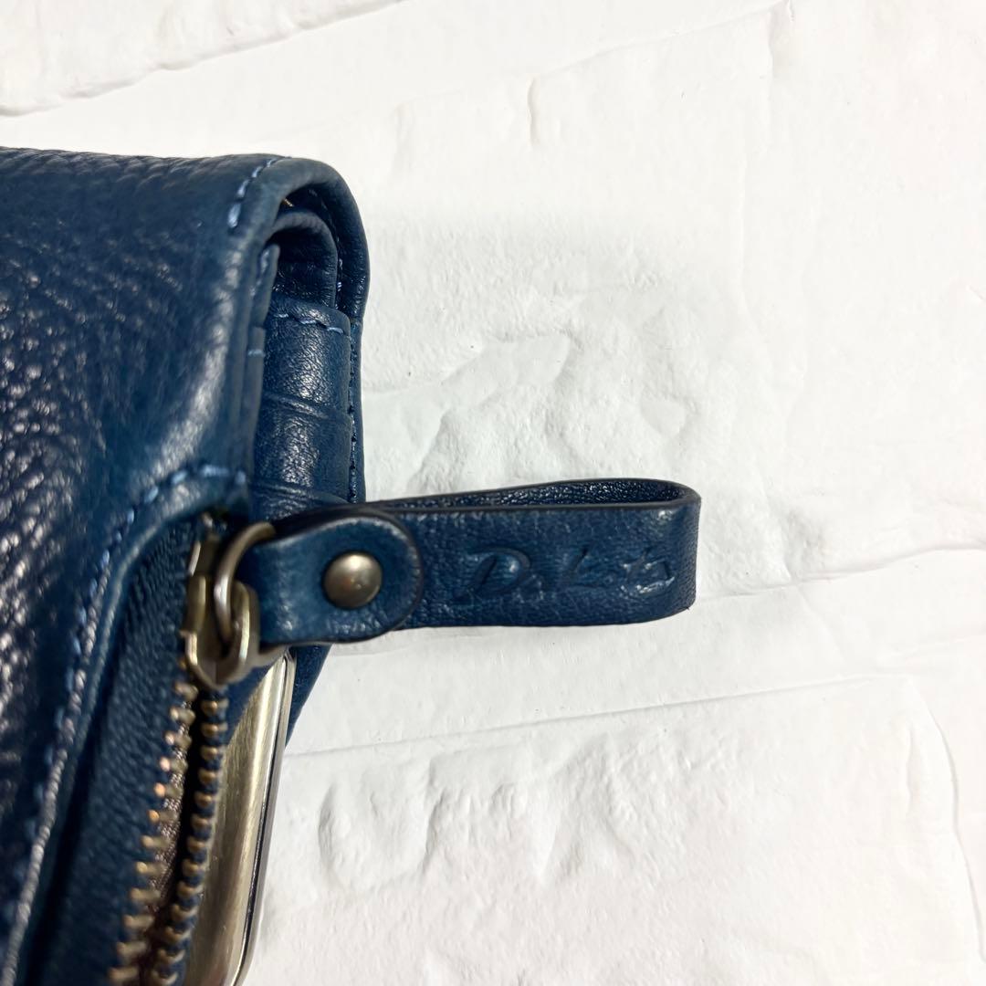 【極美品】ダコタ　アーブル　がま口　レザー　二つ折り財布　ネイビー