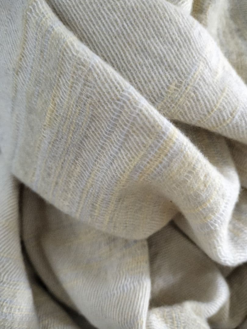 MITTAN 淡い黄色 杢イエロー　ストール　毛布　小