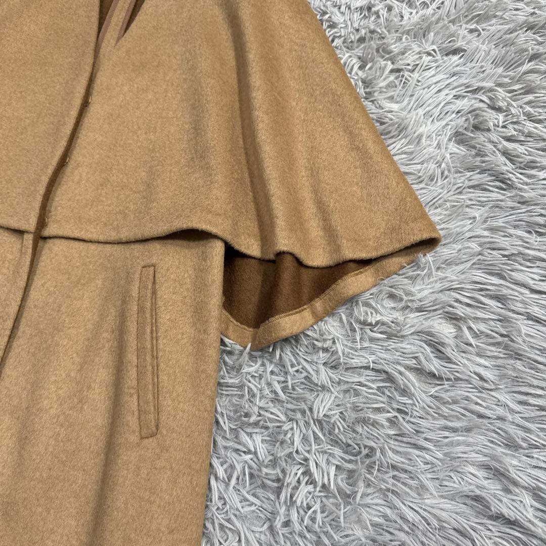極美品✨22AW シビラ ダブルフェイス ケープデザインウール調コート ブラウン
