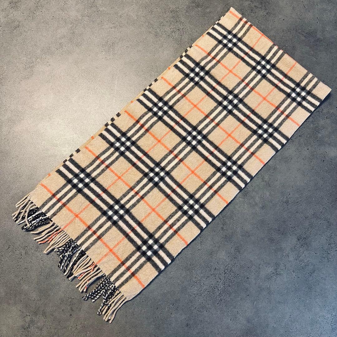 BURBERRY ノバチェック カシミヤ100% マフラー ベージュ　②