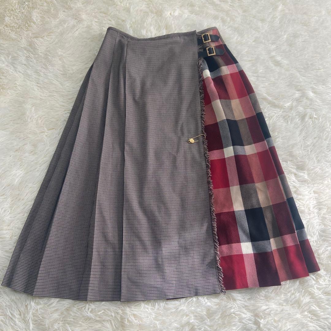 【美品】ブルーレーベルクレストブリッジ スカート　ロングスカート チェック