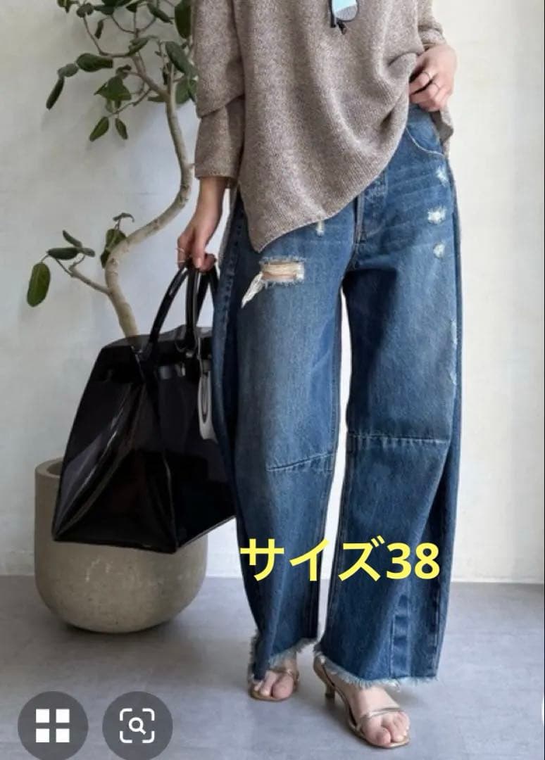 お正月SALE【サイズ38】DouDou ダメージカーブデニム ダメージ加工