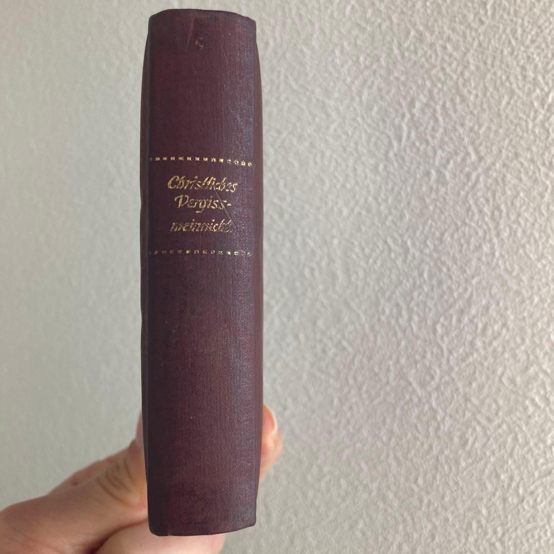 L949洋書古書　ドイツアンティーク　ふっくら装丁の小さなメモリアルブック