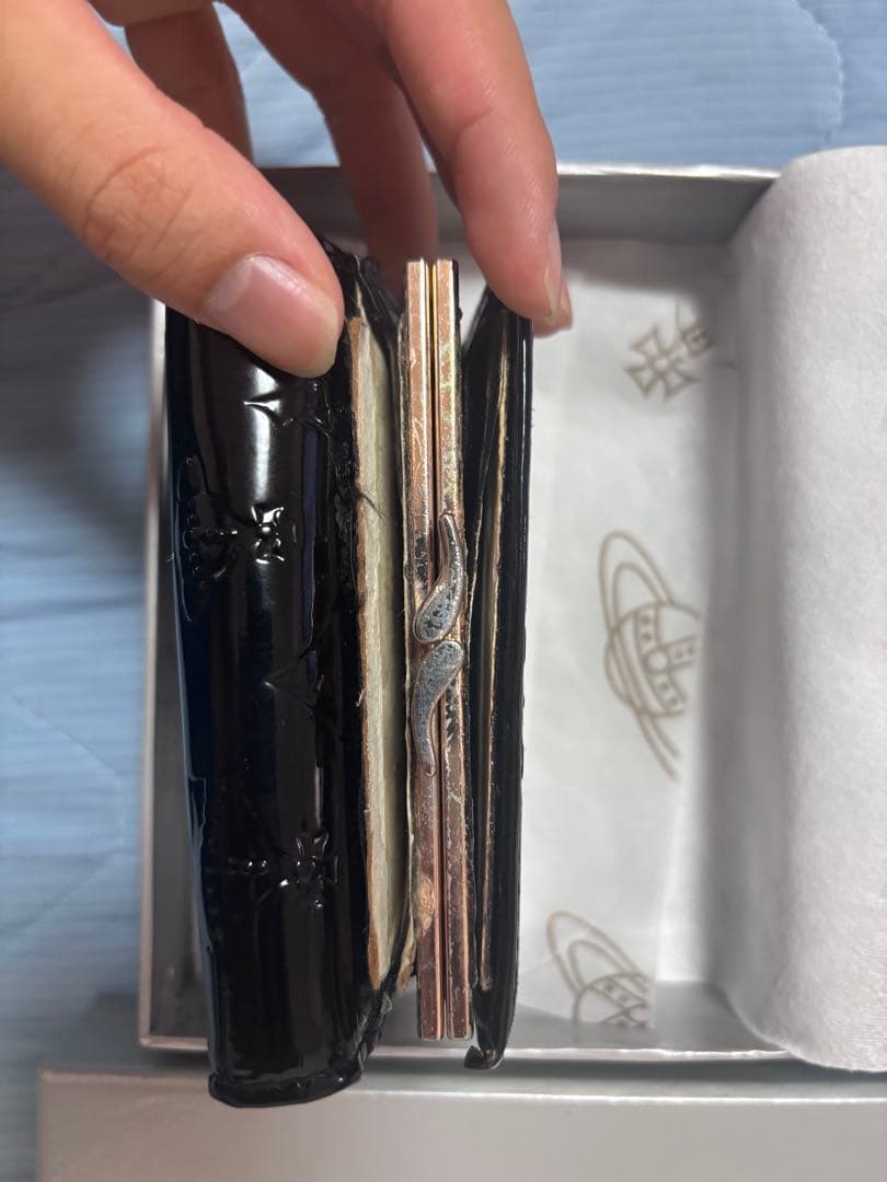 Vivienne Westwood ブラック三つ折り財布 箱あり