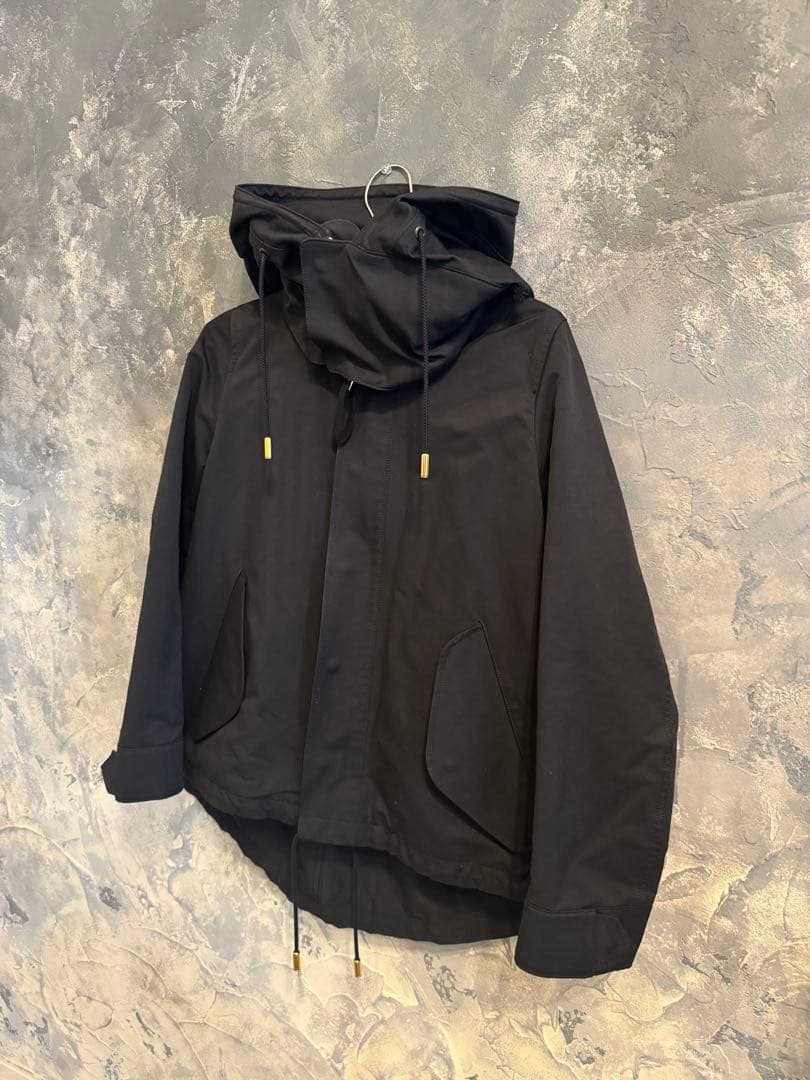 【THE RERACS】人気！ショートモッズコート　ブラック　サイズ36