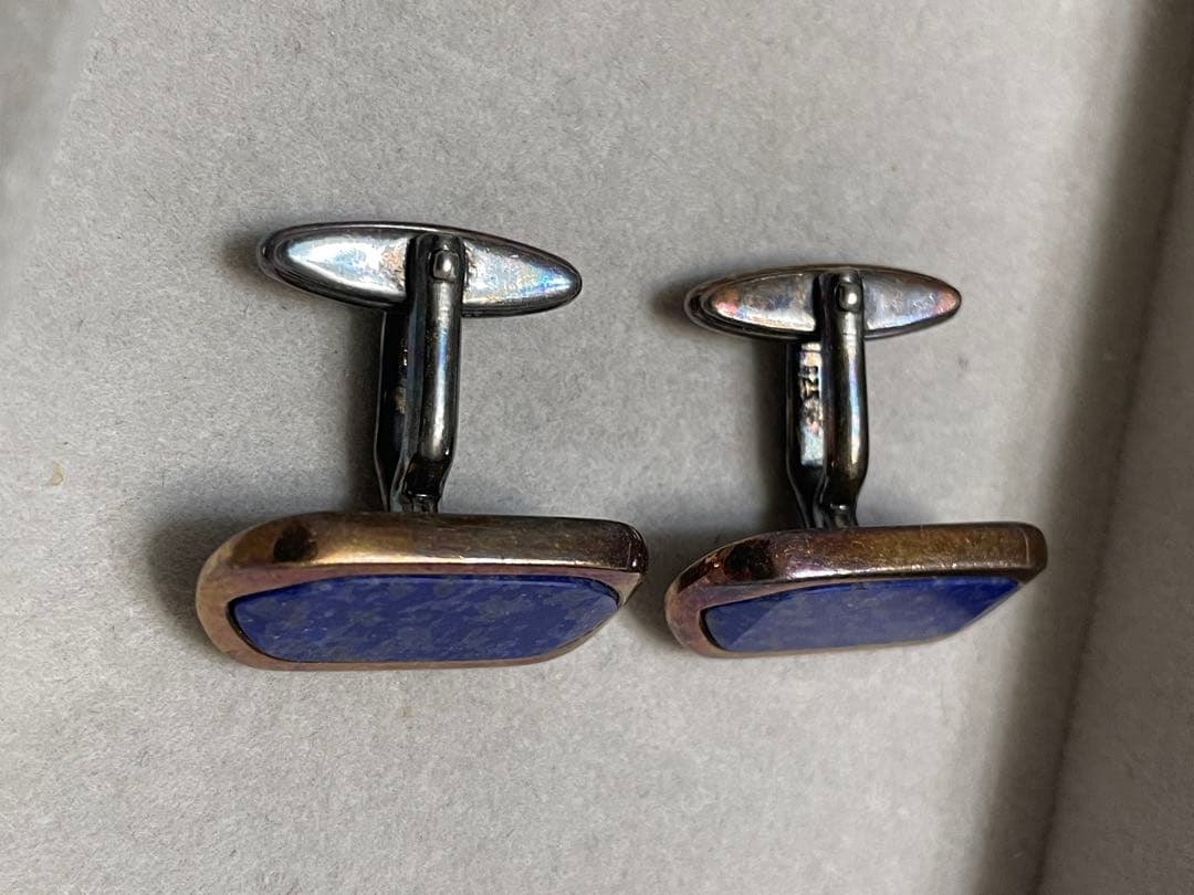 ヴィンテージ　dunhill カフス　SILVER925 刻印ラピスラズリ
