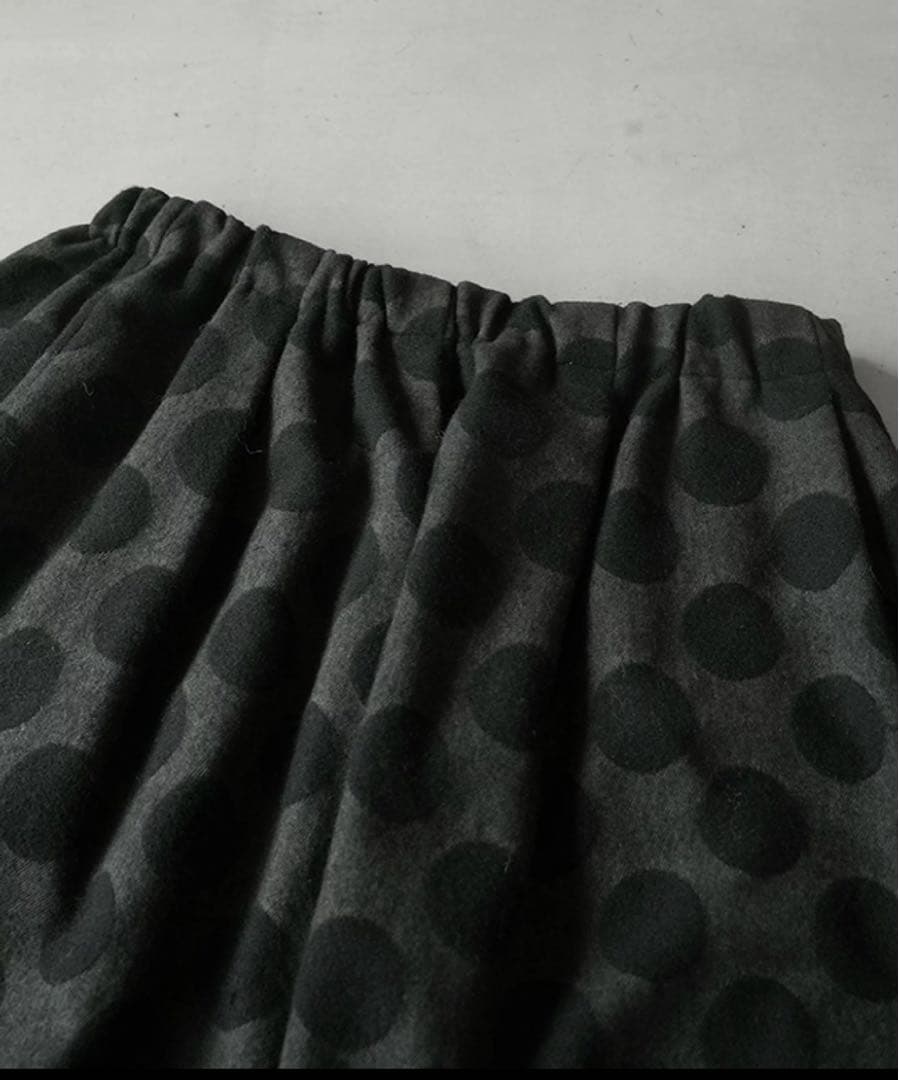 【美品】NATURAL LAUNDRY ドットジャガードタックドロースカート　黒