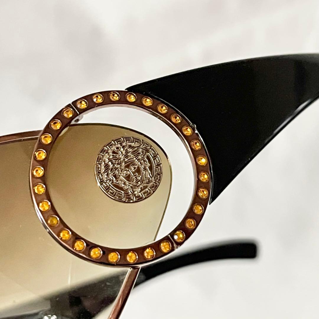VERSACE ヴェルサーチ サングラス ブラウン レンズ ケース付き