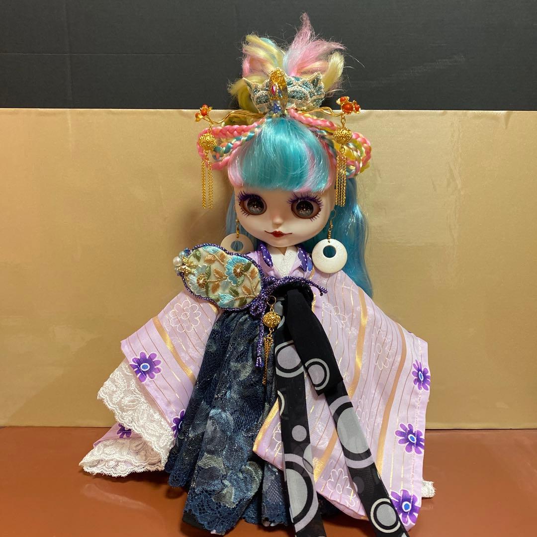 【専用です】カスタムアイシードール『乙姫様』ピンク&イエロー&水色mixヘア