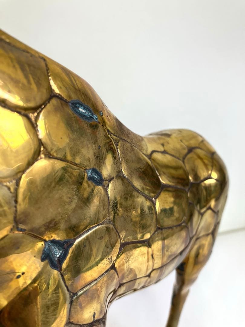 金属製のキリンの彫刻セット（大・小）