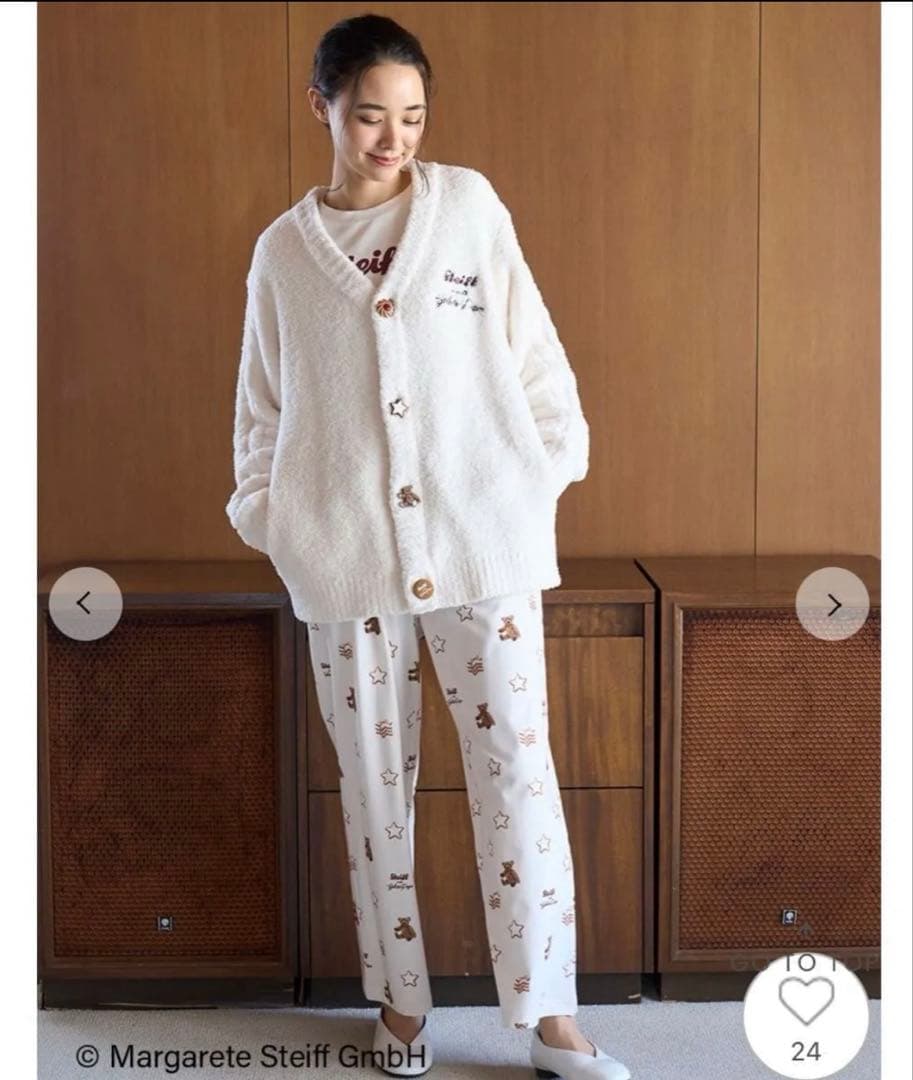 【Steiff】【UNISEX】パウダージャガードカーディガン
