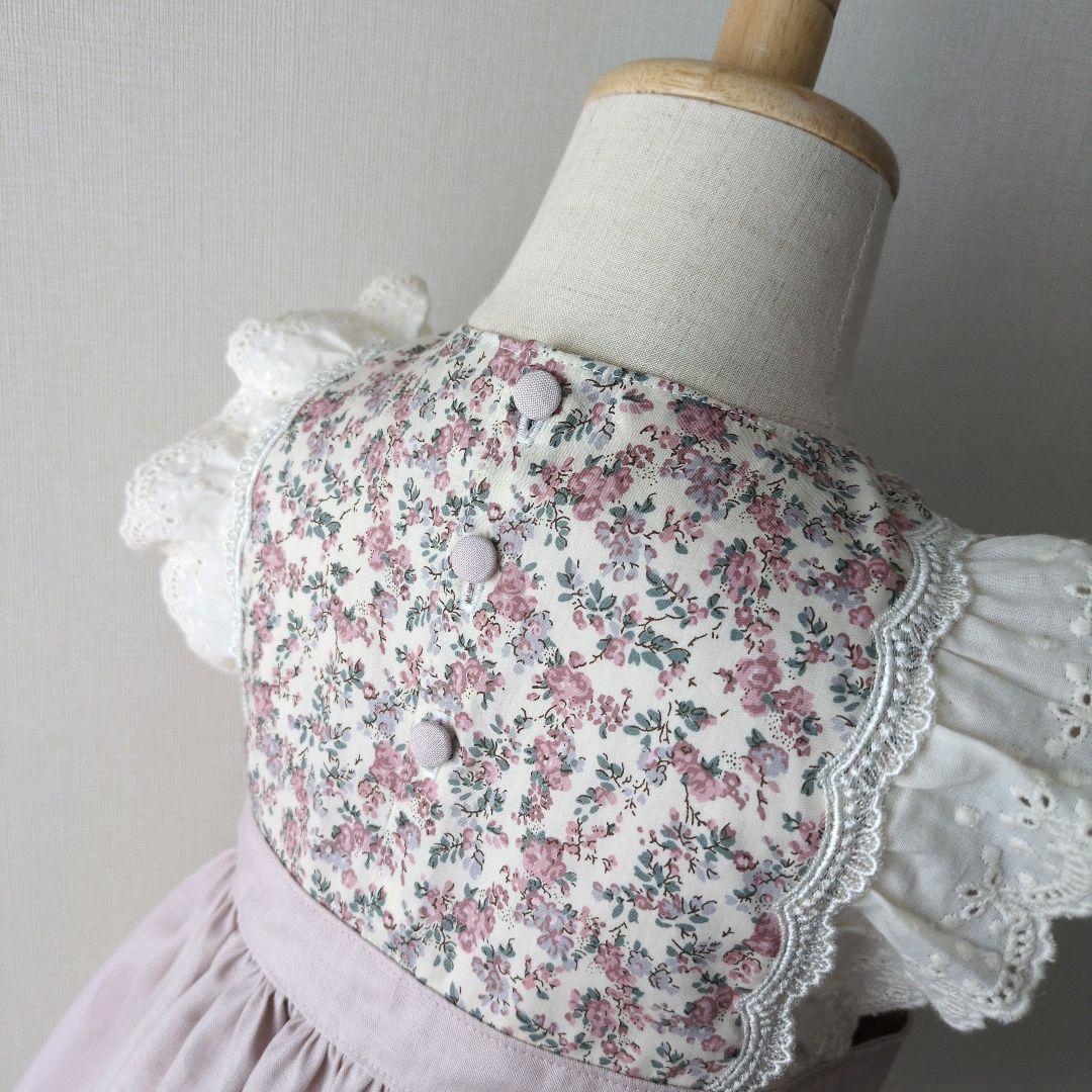*523 ハンドメイド　ワンピース　ドレス　リバティ アンティーク　90