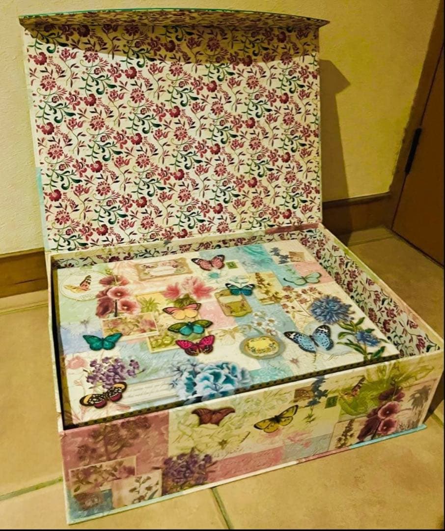 だいふくです。2セット収納ボックス 花鳥模様　花更紗