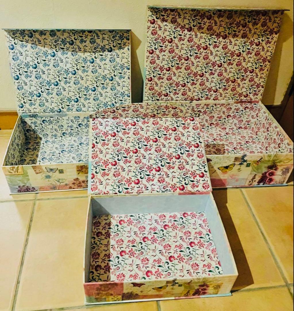 だいふくです。2セット収納ボックス 花鳥模様　花更紗