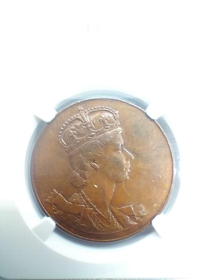 NGC MS63BN 1953年カナダブロンズエリザベス2世戴冠式