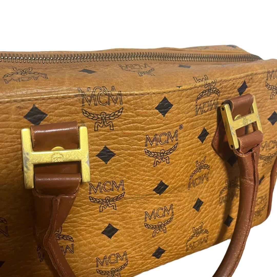 MCM ハンドバッグ ミニボストン ヴィセトス レザー ブラウン