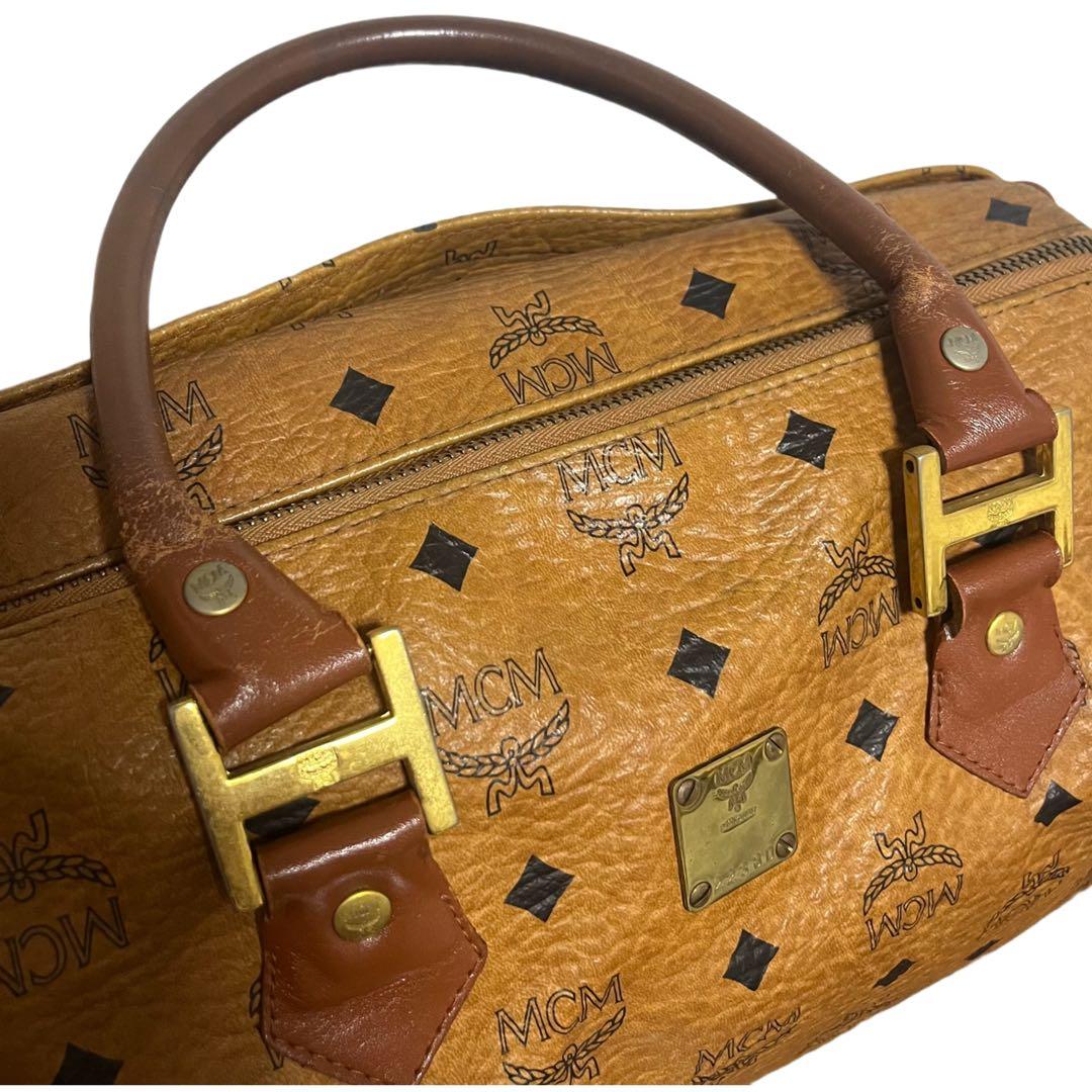 MCM ハンドバッグ ミニボストン ヴィセトス レザー ブラウン