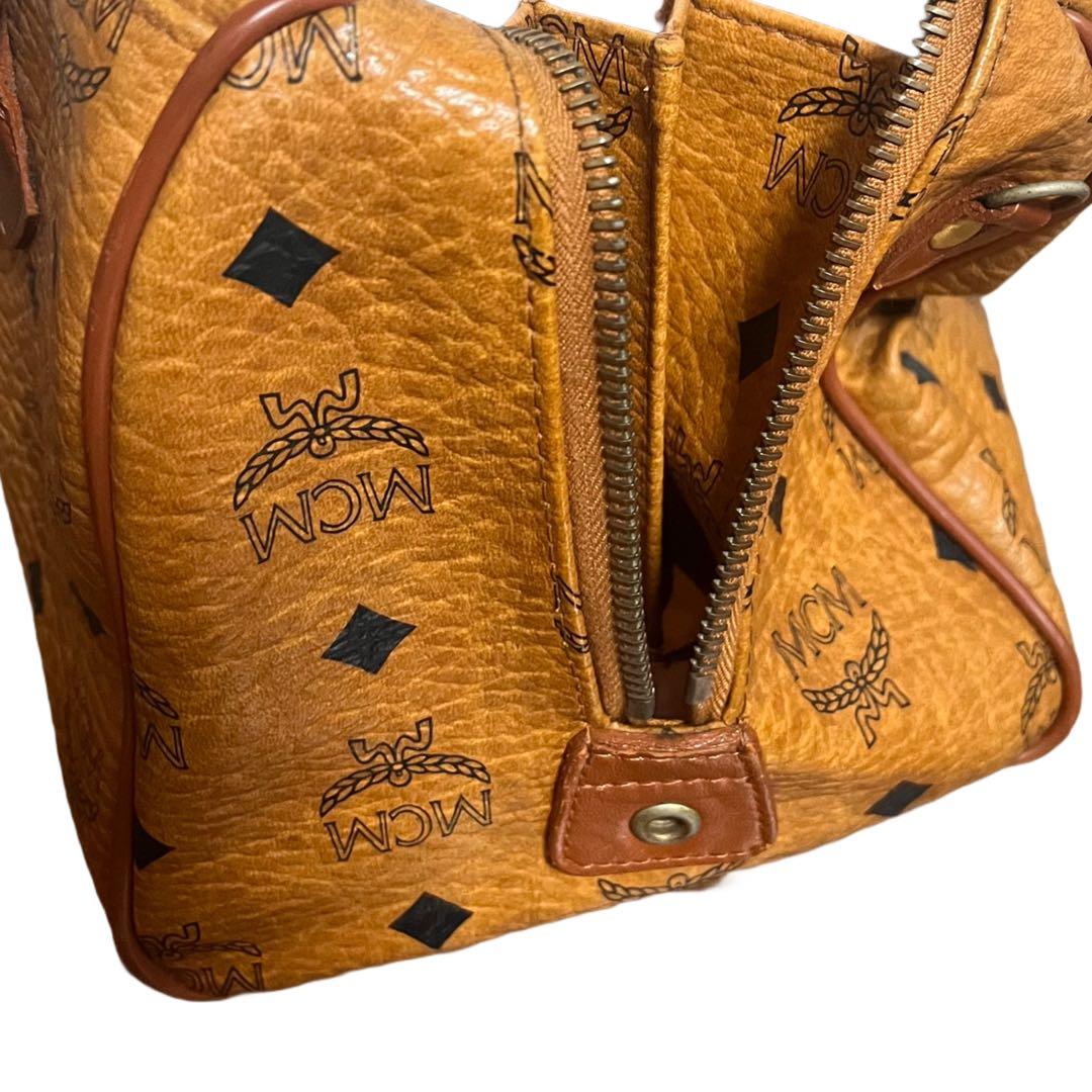 MCM ハンドバッグ ミニボストン ヴィセトス レザー ブラウン