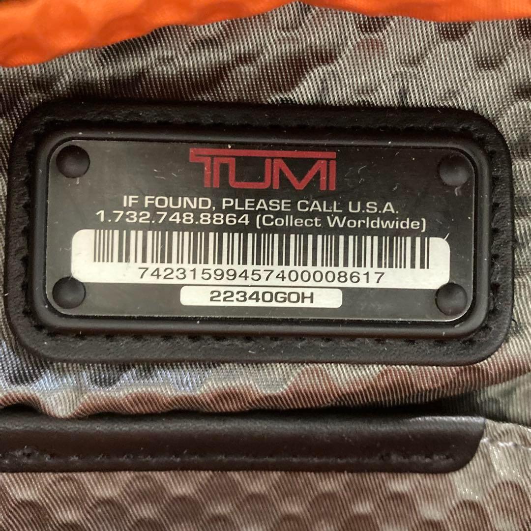 トゥミ　TUMI　ボストンバッグ　オレンジ　ネームタグ　ビジネス　2way