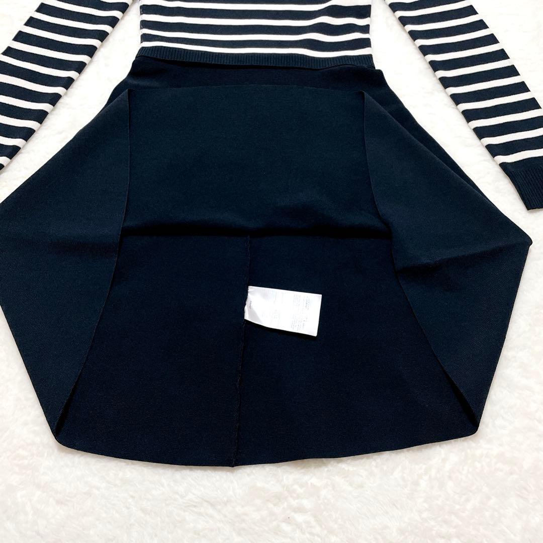 【美品】レッドバレンティノ　ワンピース　ボーダー　ネイビー　濃紺