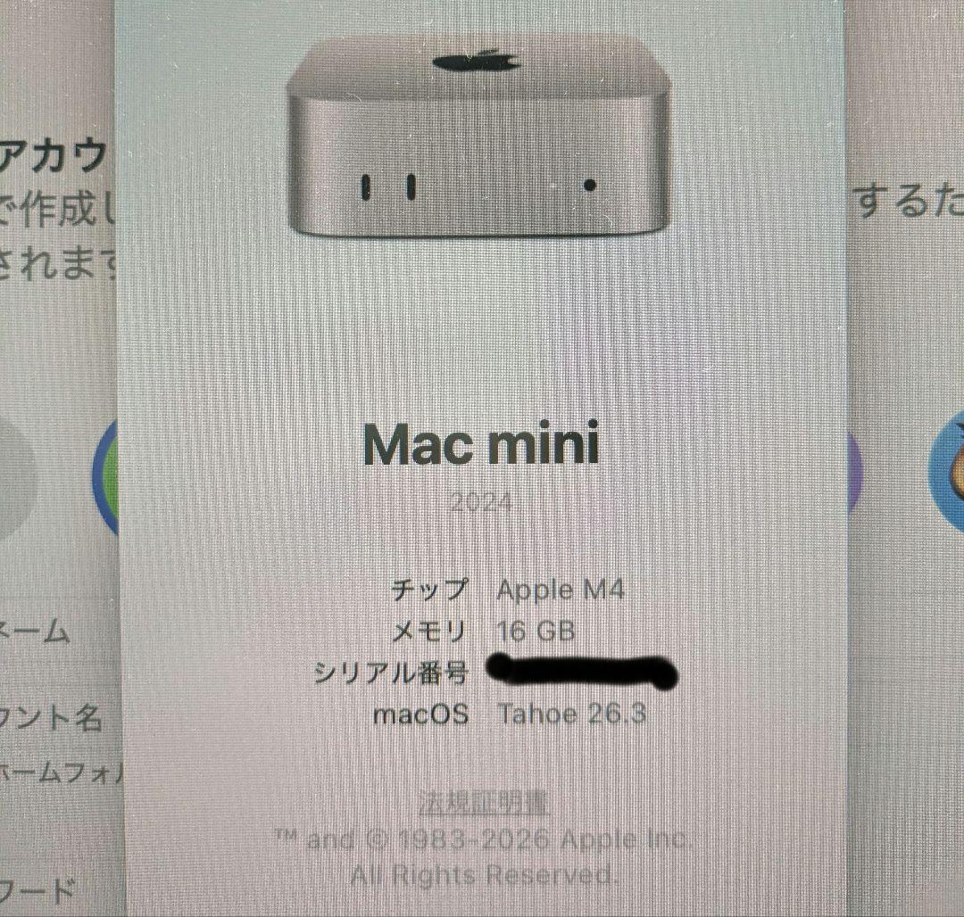 Macデスクトップ Apple Mac mini 16GB M4 256GB