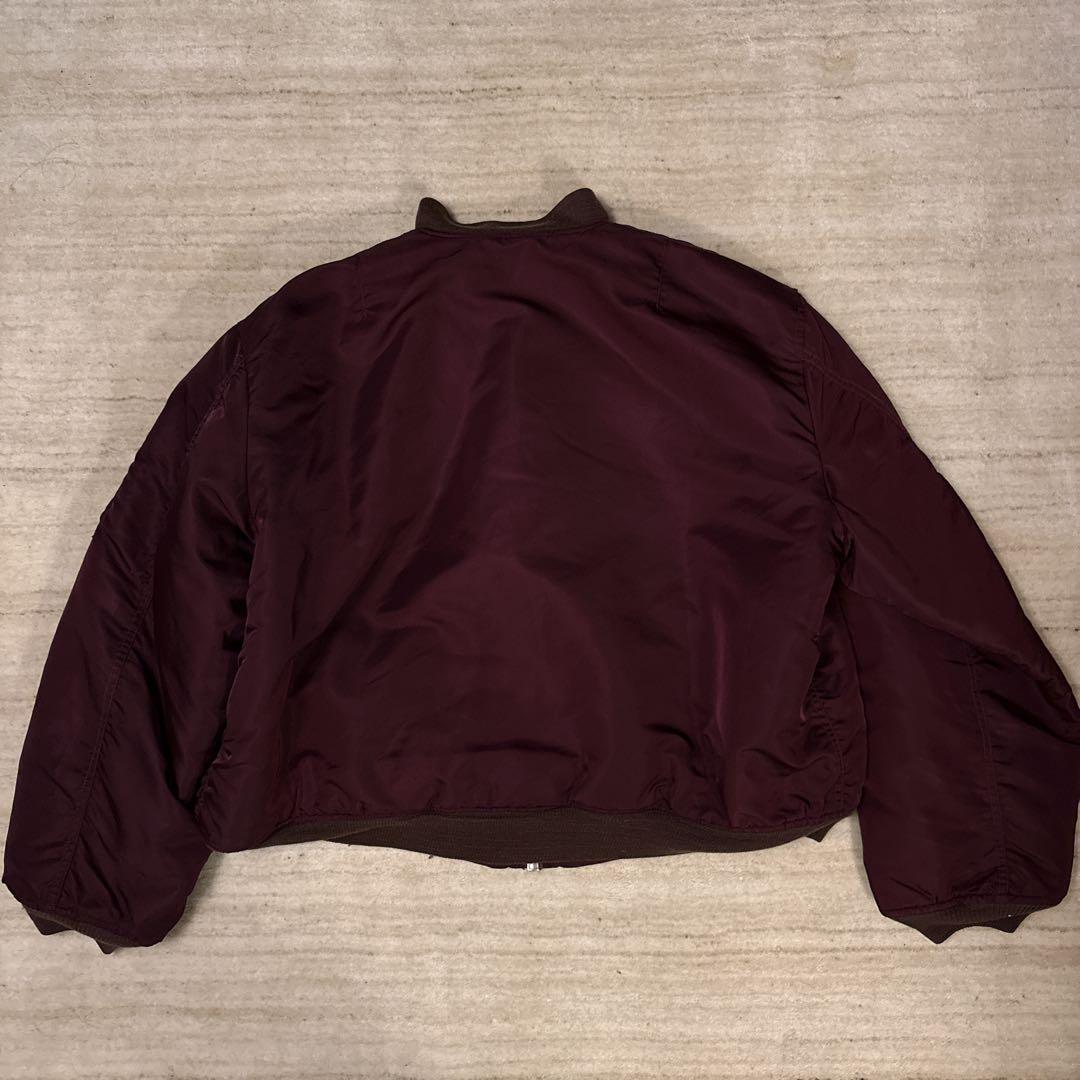 希少サイズXL Schott MA-1 バーガンディ ALPHAジップ 短丈