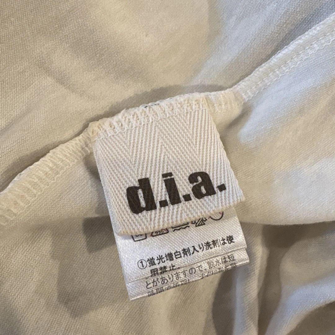 d.i.a チェック アシメチュニック チェーンネック フェザー付き ロゴ 甘辛