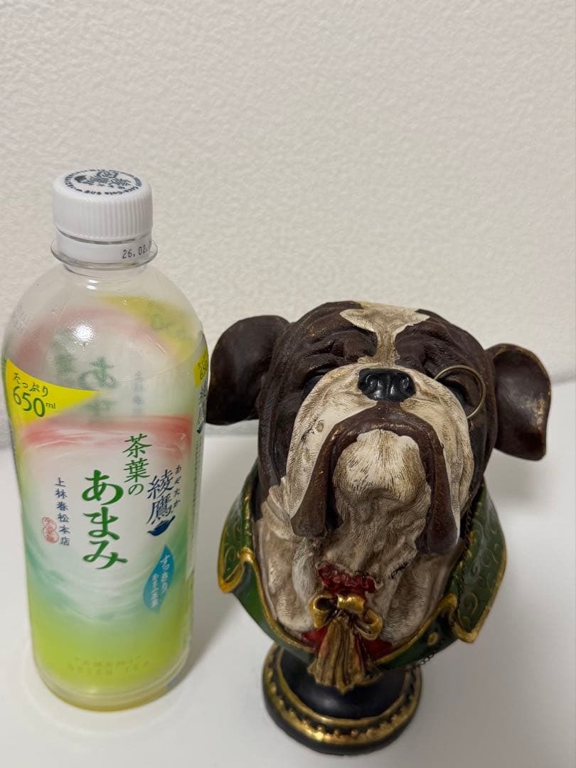 犬 置物 ブルドッグ 木製