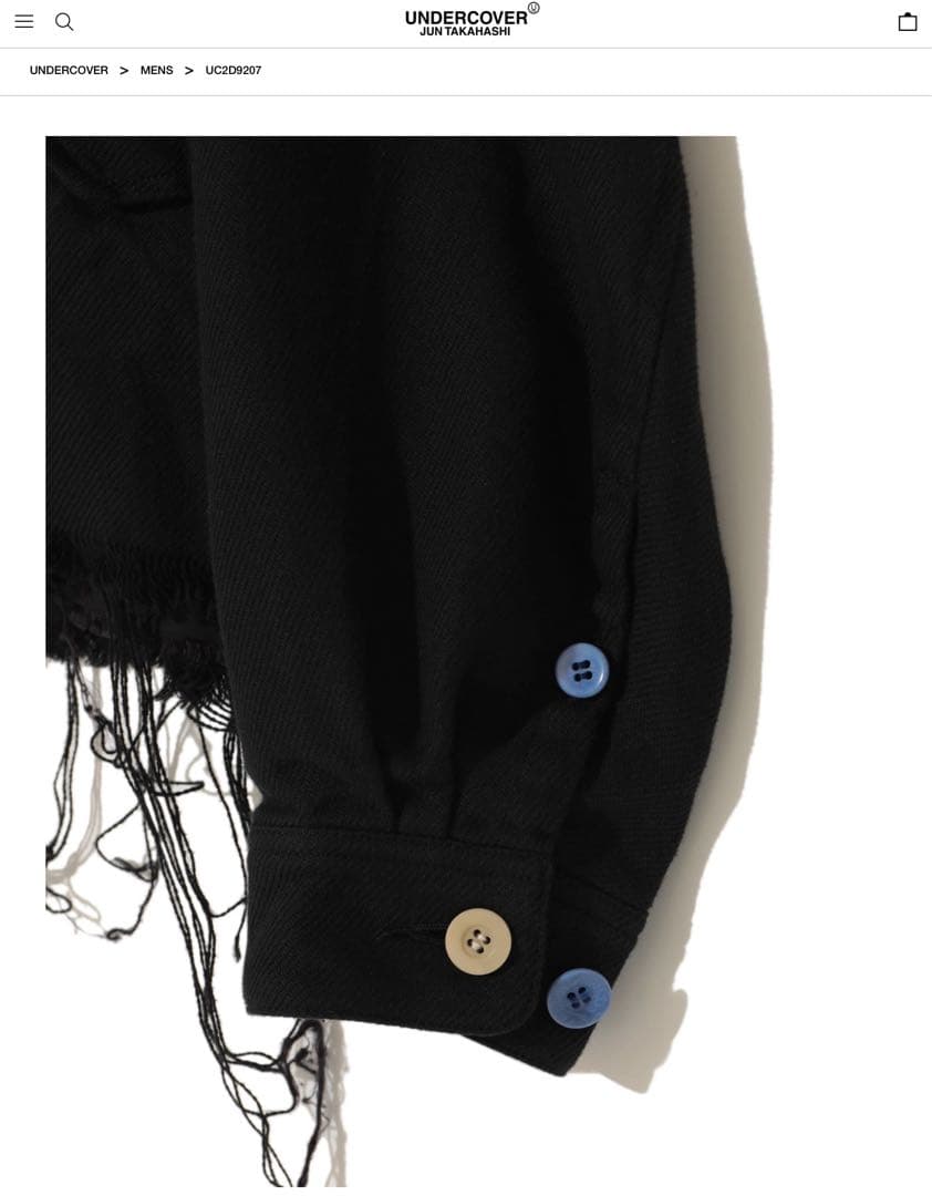 UNDERCOVER 25SS Coカルゼ裾タチキリブルゾン 黒
