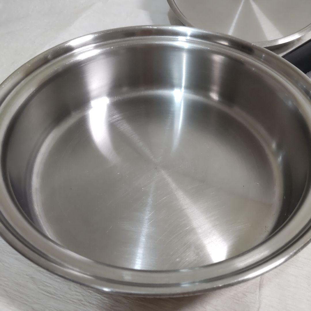Amway クイーンクック ステンレス 無水鍋 中フライパン 小ソースパン