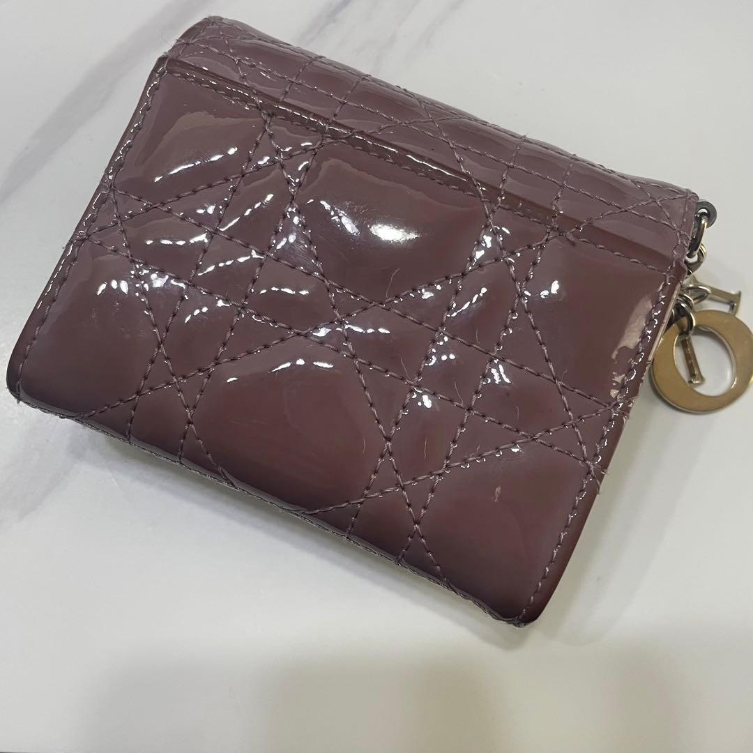Lady Dior Lotus 三つ折財布 ラベンダーピンク
