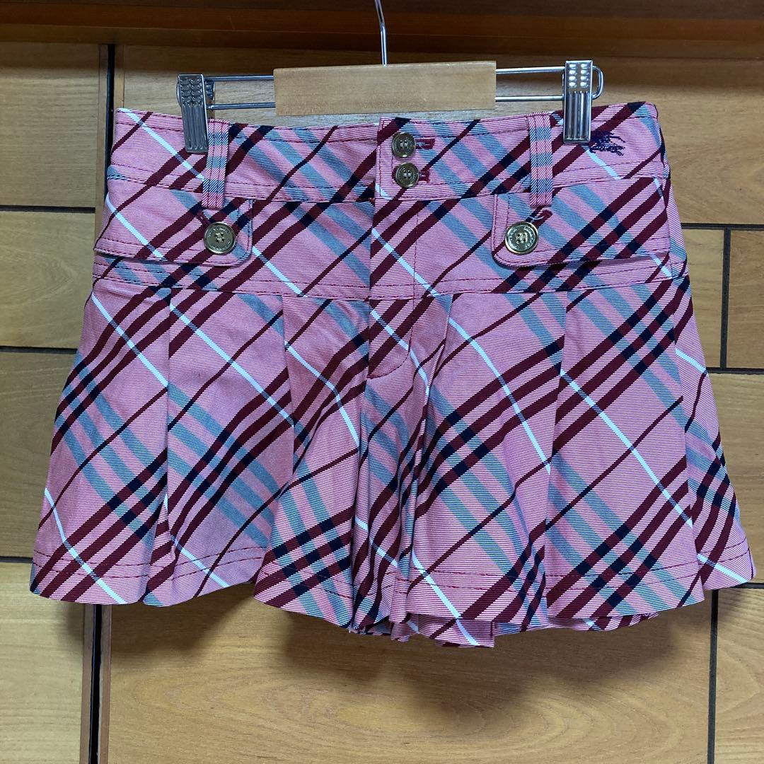 BURBERRY BLUE LABEL ノバチェック ピンク　プリーツキュロット
