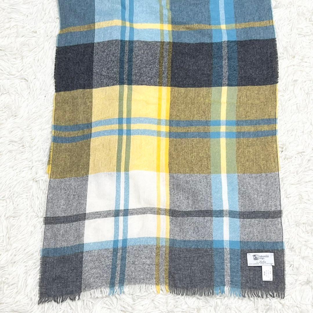 Johnstons of Elgin チェックマフラー ストール カシミヤ
