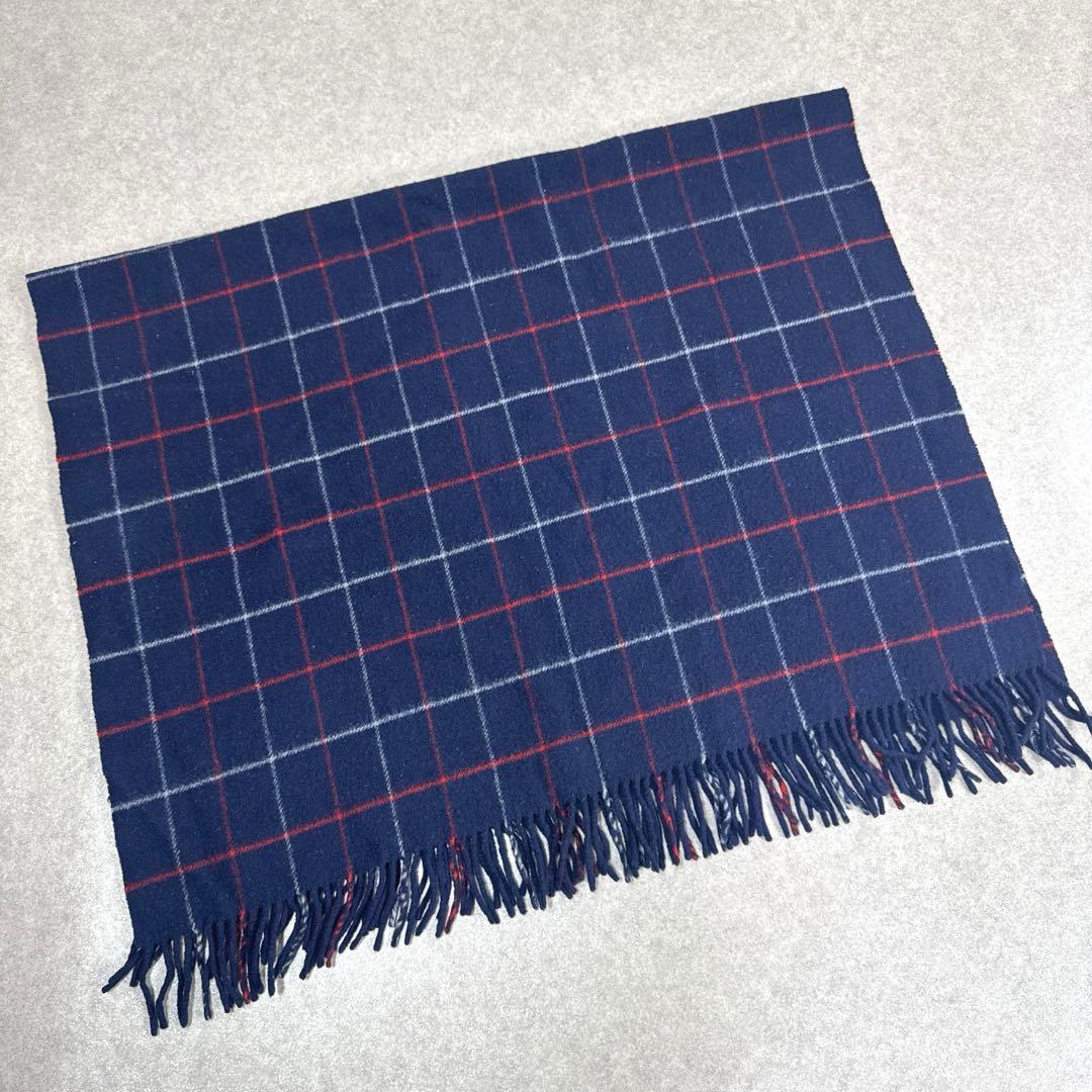 BURBERRY バーバリー 大判 チェック柄 ブランケット ストール 刺繍ロゴ