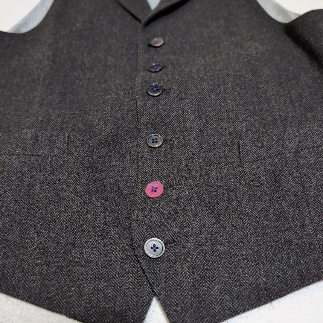 PaulSmith LONDON 日本製 メンズヘリンボーン織りジレ ベスト L