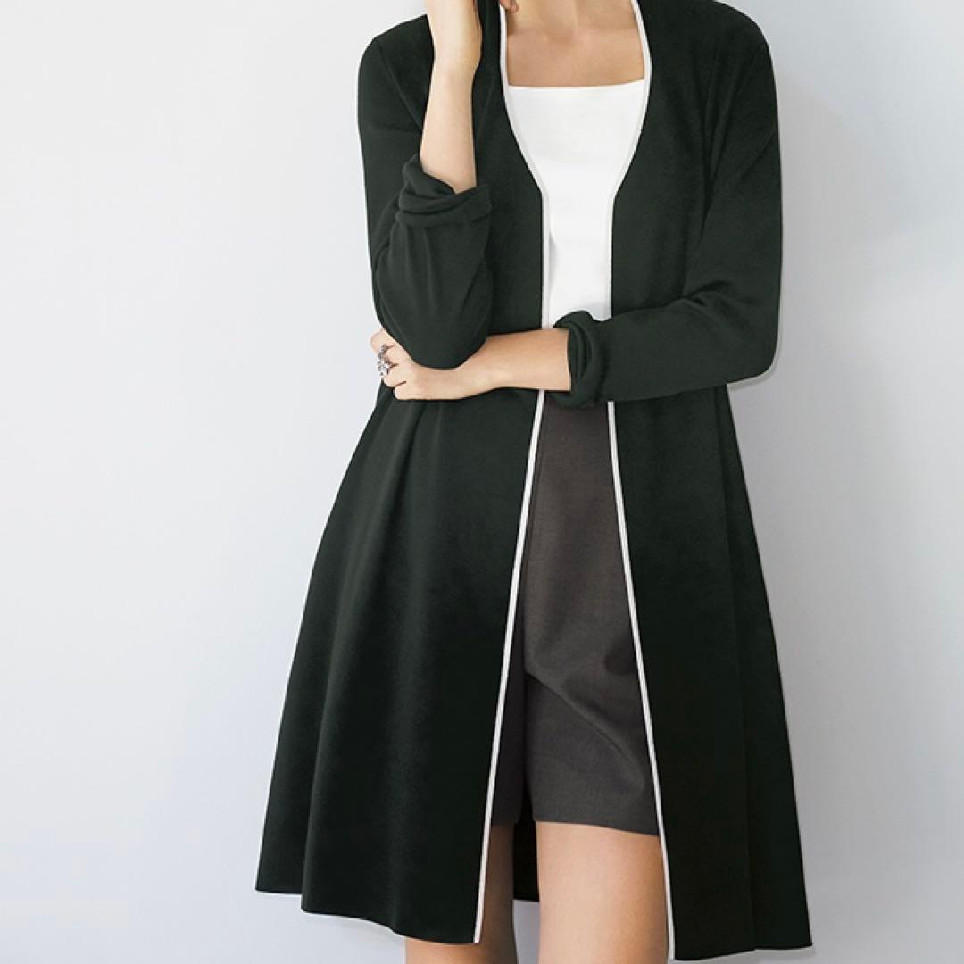 極美品✨春に◎フォクシー 41843 定価8.9万 黒 ロングカーディガン F
