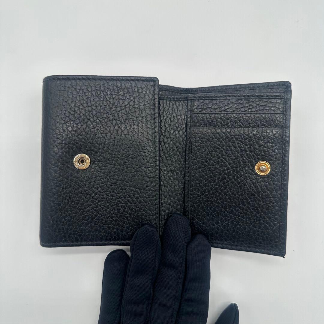 GUCCI グッチ 三つ折り財布 マーモント 474746 レザー ブラック