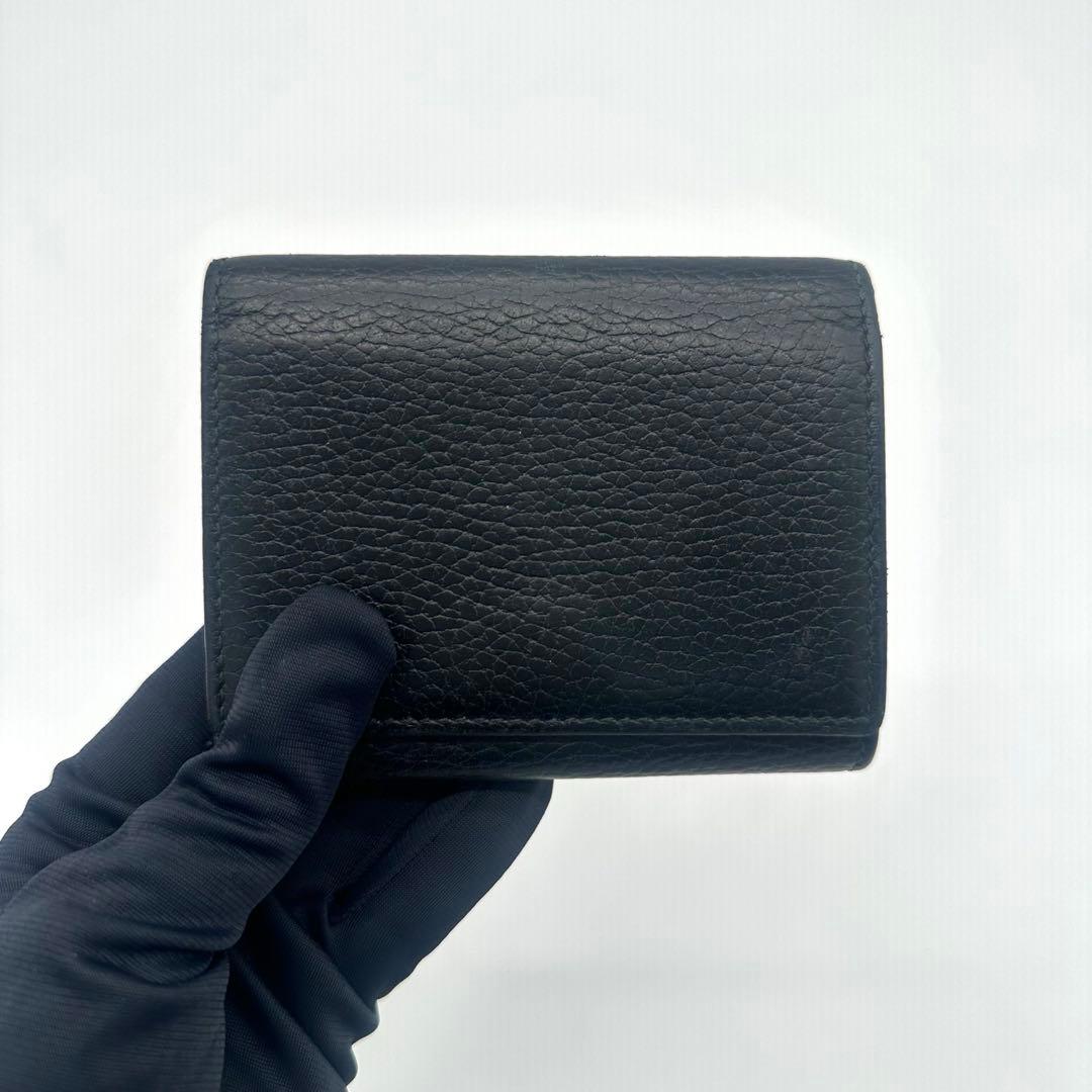 GUCCI グッチ 三つ折り財布 マーモント 474746 レザー ブラック