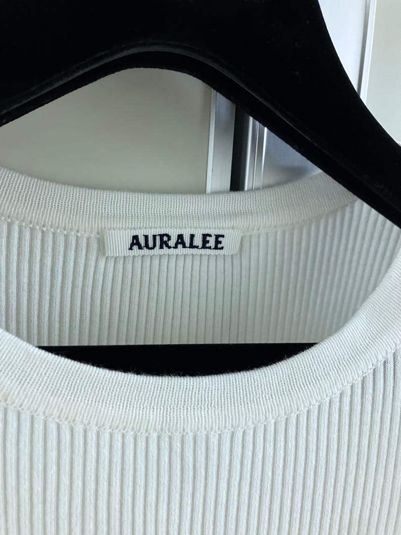 【AURALEE】GIZA ハイゲージ リブ KNIT TEE / WHITE