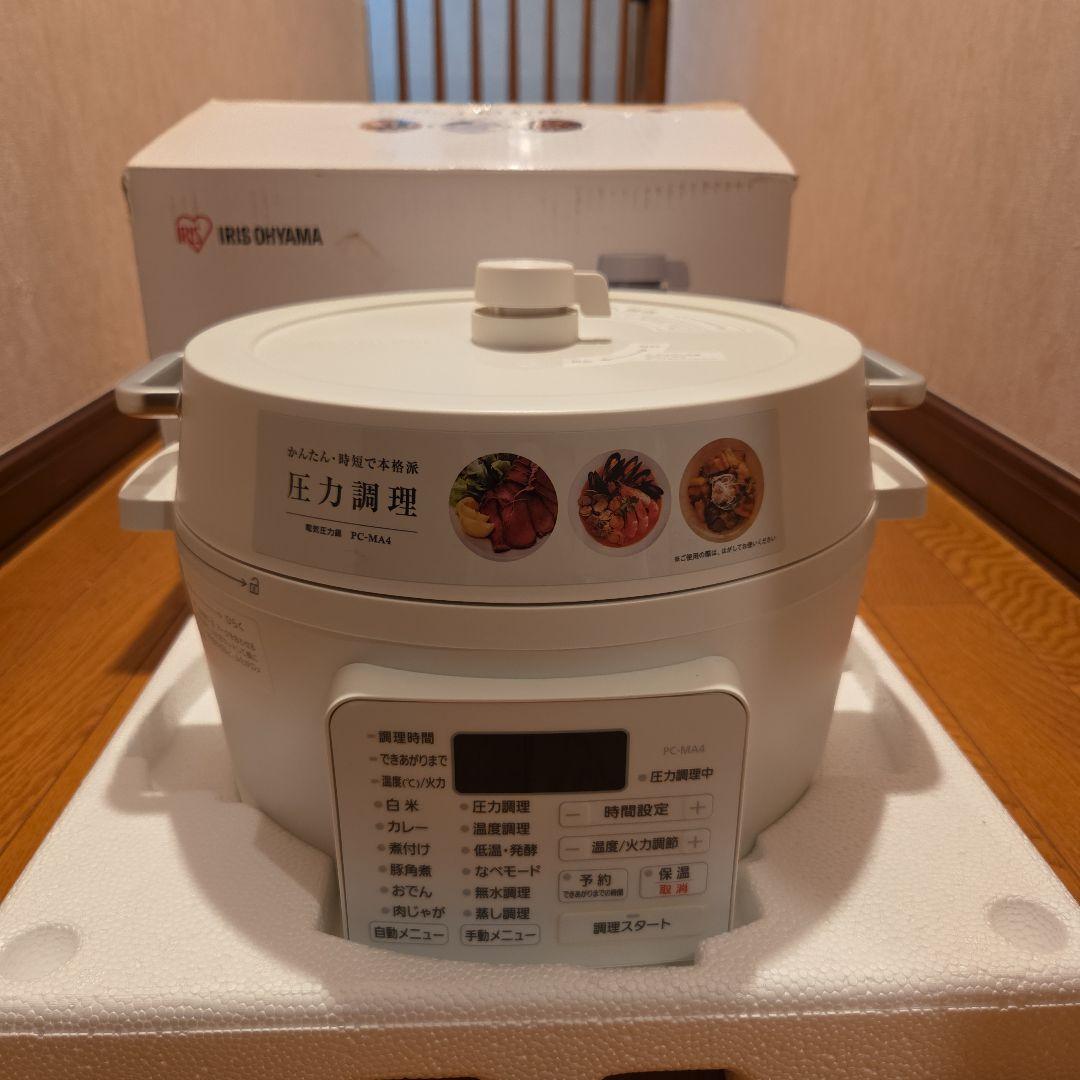 【新品未使用】IRIS OHYAMA 電気圧力鍋 PC-MA4-W 4.0L